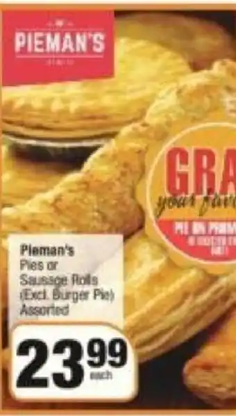 Spar Pieman's Pies or Sausage Rolls offer