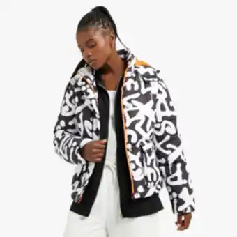 The FIX Women's black & white graffitti print puffer jacket offer