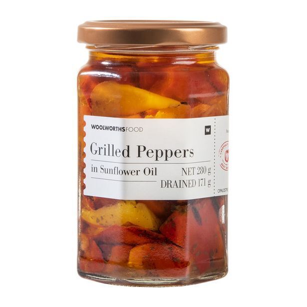 Grilled peppers in sunflower oil 280 g offer at Woolworths