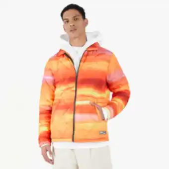 The FIX Men's orange soft sunset puffer jacket offer