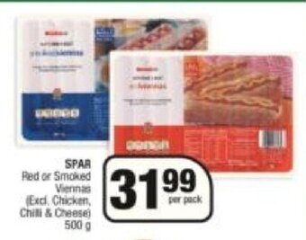 Spar SPAR Red or Smoked Viennas 500g offer