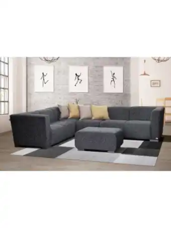House & Home Zayne 5pce eva grey corner lounge suite offer