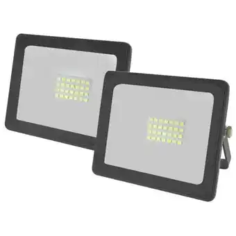 Game Eurolux led 20w floodlight black 4000k twin pack offer