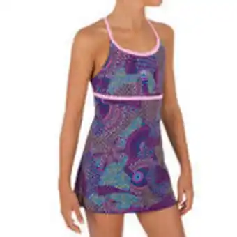 Girls' swimming one-piece dress swimsuit - riana eve pink