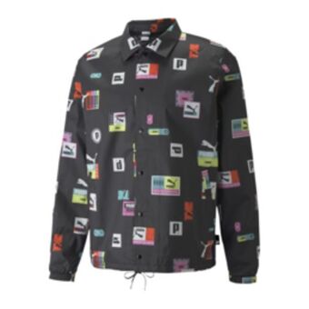 Sportscene Puma men's graphic black coach jacket offer