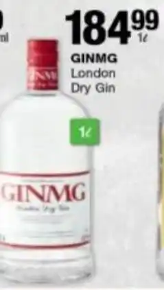 Checkers Ginmg London Dry Gin 1L offer