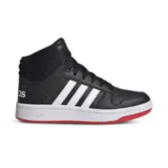 Totalsports Junior pre-school adidas hoops mid black/white/red shoe offer