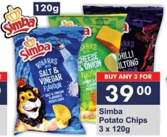 President Hyper Simba Potato Chips 3 x 120g offer