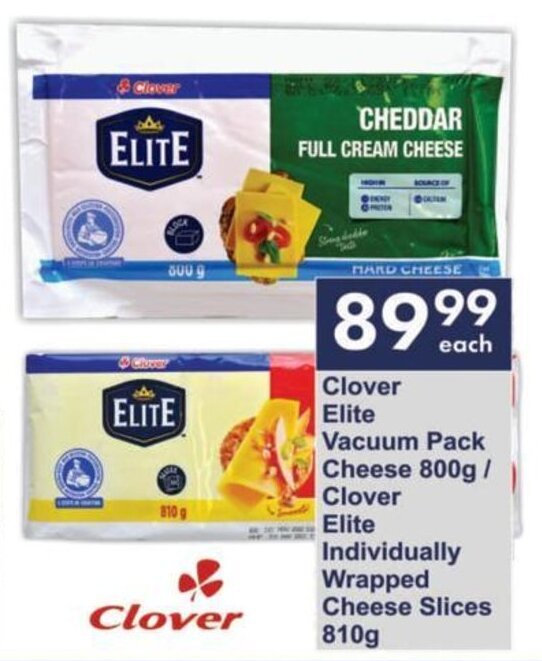 Clover Elite Vacuum Pack Cheese 800g / Clover Elite Individually