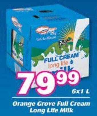 Orange Grove Full Cream Long Life Milk 6 x 1L