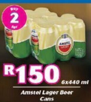 Amstel Lager Beer Cans 2 x 6 x 440ml