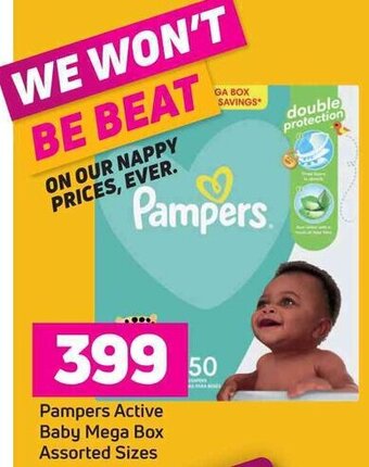 Game Pampers Active Baby Mega Box Assorted Sizes offer