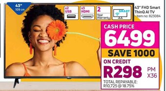 Game LG - 43" FHD Smart ThinQ AI TV offer