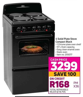 Game Defy - 4 Solid Plate Stove Compact Black offer