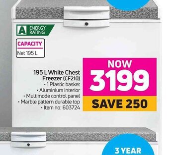 Game Defy - 195 L White Chest Freezer offer