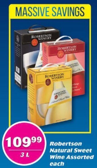 Robertson Winery Natural Sweet Wine Assorted 3L