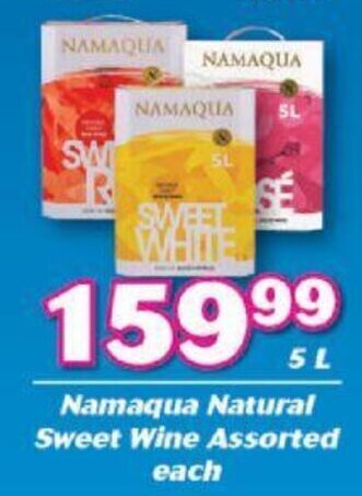 Namaqua Natural Sweet Wine Assorted 5L