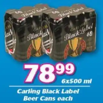 Carling Black Label Beer Cans 6 x 500ml