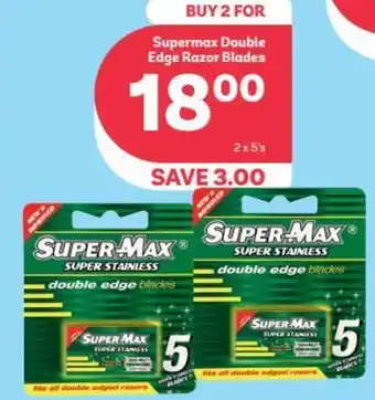 PEP Super Max Double Edge Razor Blades 2 x 5's offer