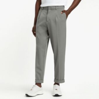 Mkm charcoal smart pleated trouser