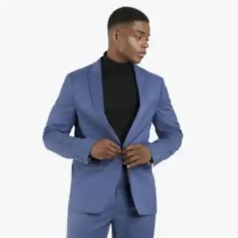 Markham Mkm blue smart slim textured single breasted jacket offer