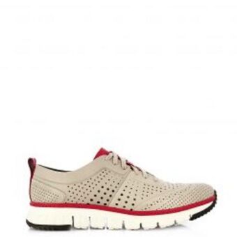 Europa Art Group Zerogrand perforated sneakers – beige/red offer