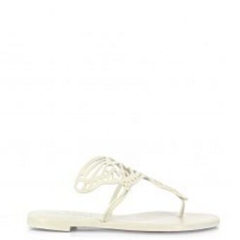 Butterfly flat sandals- white