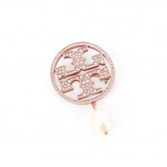Miller pearl drop crystal brooch – rose gold