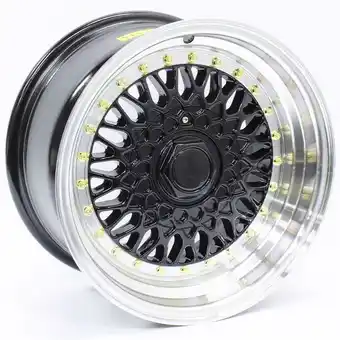 Autostyle 15″ a1 hau088 4/100 & 4/114 black machine lip with gold rivet alloy wheels offer