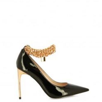 Europa Art Group Pointy chain heel – black offer