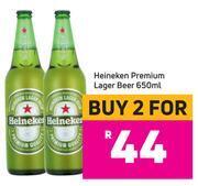 Game Heineken premium lager beer-for 2 x 650ml offer