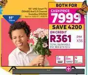 Game Hisense 55" (139cm) uhd smart tv 55a6g and 2.0 channel soundbar hs204- for both offer