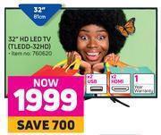 Game Telefunken 32" (81cm) hd led tv tledd-32hd offer