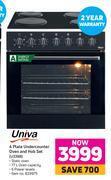 Univa 4 plate undercounter oven & hob set u336b