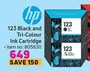 Game Hp 123 black & tri-colour ink cartridge offer