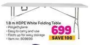 Game 1.8m hdpe white folding table offer