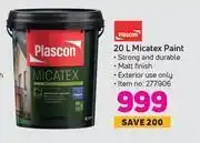 Game Plascon 20l micatex paint offer