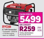 Game Ryobi 2.7 kw generator offer