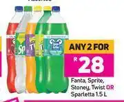 Game Fanta, sprite, stoney, twist or sparletta-for 2 x 1.5l offer