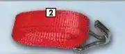 Midas Style Ratchet Tie Downs 38mm x 2.5m 1500Kg Red LH09M