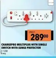 Chargepro Multiplug With Single Switch With Surge Protector CPE011