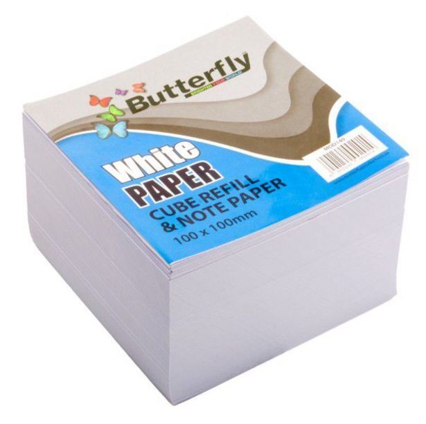 Butterfly memo cube refill (100x100mm) white offer at Takealot