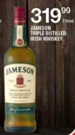 Shoprite Jameson Triple Distilled Irish Whisky 750ml offer