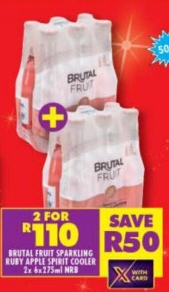 Shoprite Brutal Fruit Sparkling Ruby Apple Spirit Cooler 2 x 6 x 275ml offer