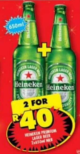 Shoprite Heineken Premium Lager Beer 2 x 650ml offer