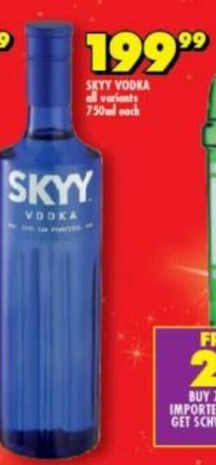 Shoprite Skyy Vodka all variants 750ml offer