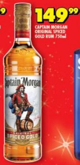 Shoprite Liquor Captain Morgan Original Spiced Gold Rum 750ml offer