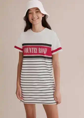 Woolworths Teen recycled cotton heritage stripe dress offer