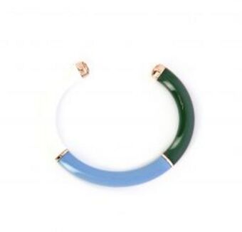 Striped enamel cuff – green/multi