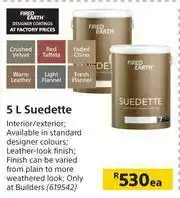 Builders Warehouse Fired Earth 5Ltr Suedette-Each offer
